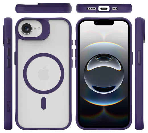 Buddi Hybrid Apple iPhone 17e / 16e Hoesje MagSafe Back Cover Matte Paars afbeelding 10