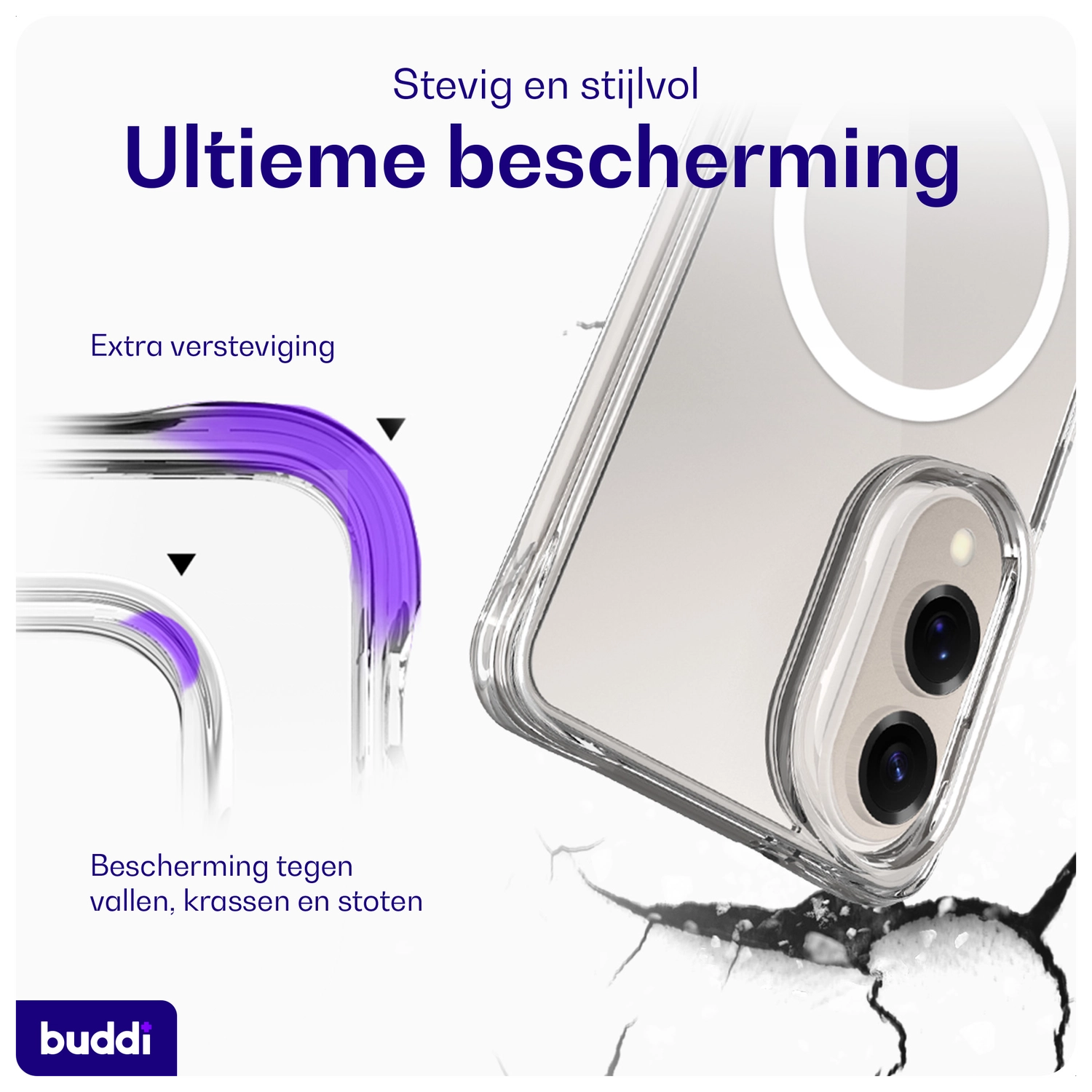 Buddi Core Samsung Galaxy S25 Edge Hoesje MagSafe Back Cover Transparant afbeelding 3