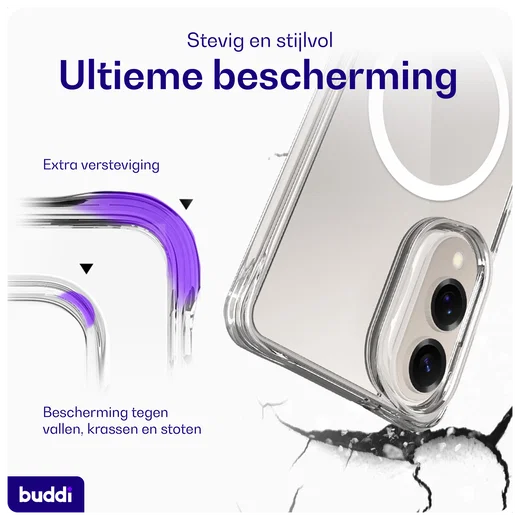 Buddi Core Samsung Galaxy S25 Edge Hoesje MagSafe Back Cover Transparant afbeelding 3