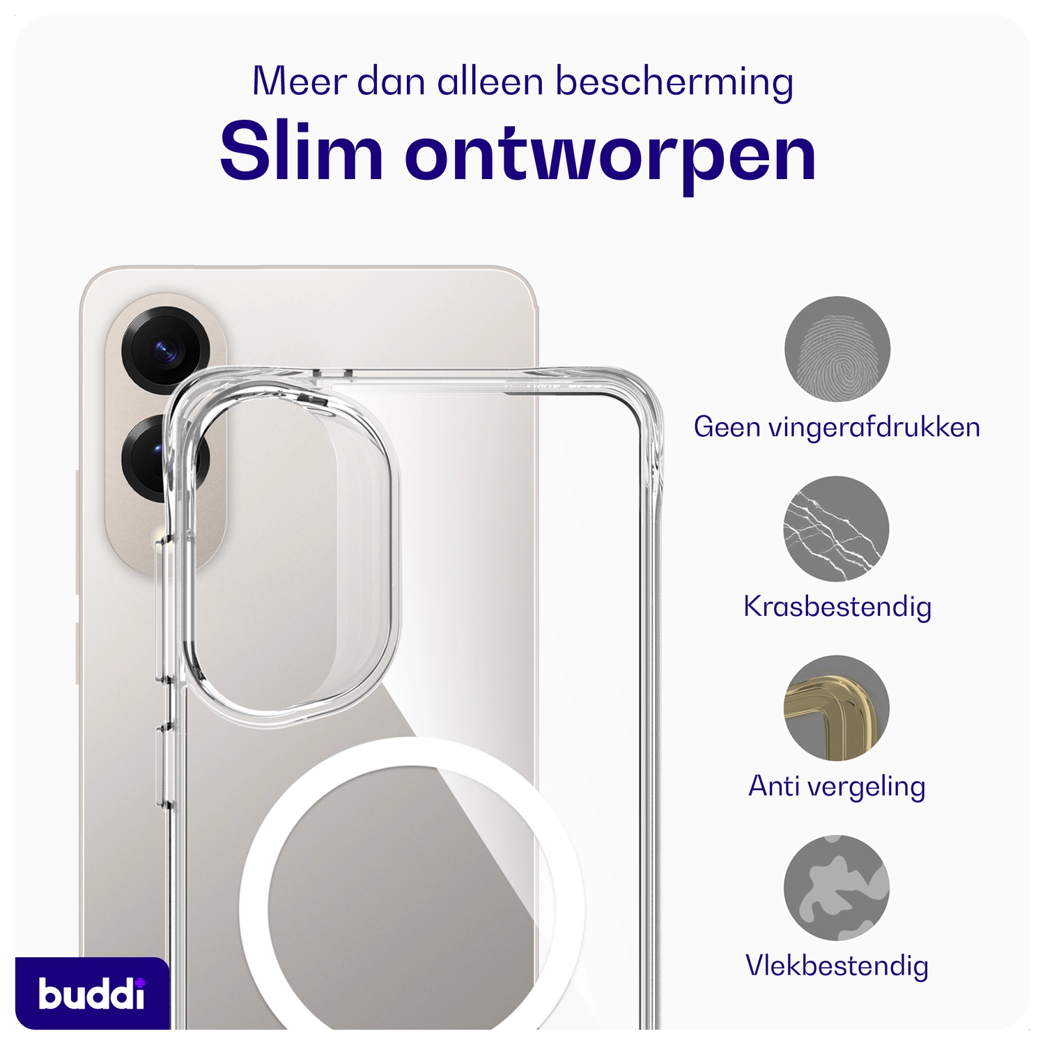 Buddi Core Samsung Galaxy S25 Edge Hoesje MagSafe Back Cover Transparant afbeelding 5