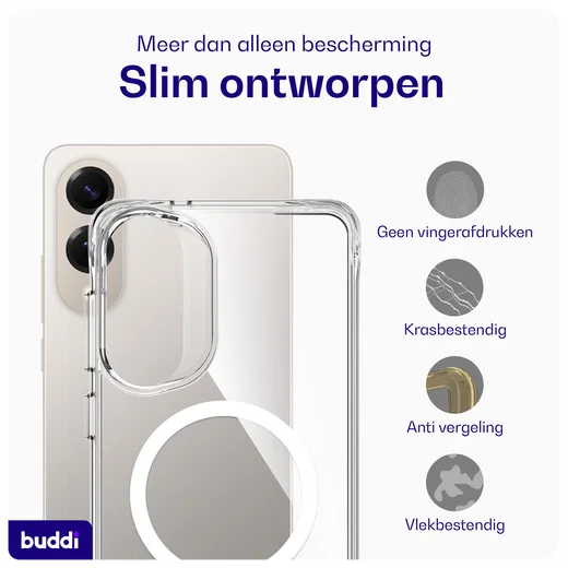 Buddi Core Samsung Galaxy S25 Edge Hoesje MagSafe Back Cover Transparant afbeelding 5