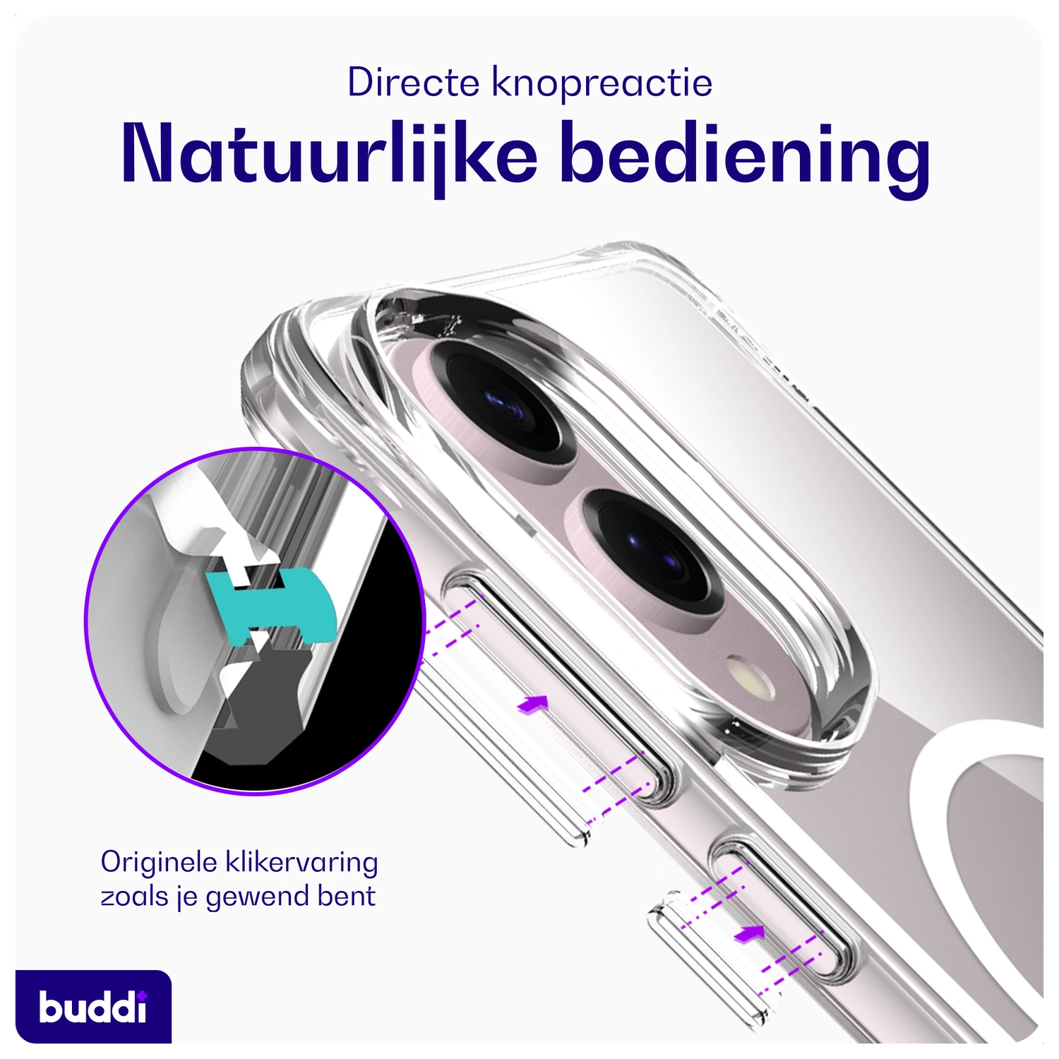 Buddi Core Samsung Galaxy S25 Edge Hoesje MagSafe Back Cover Transparant afbeelding 6