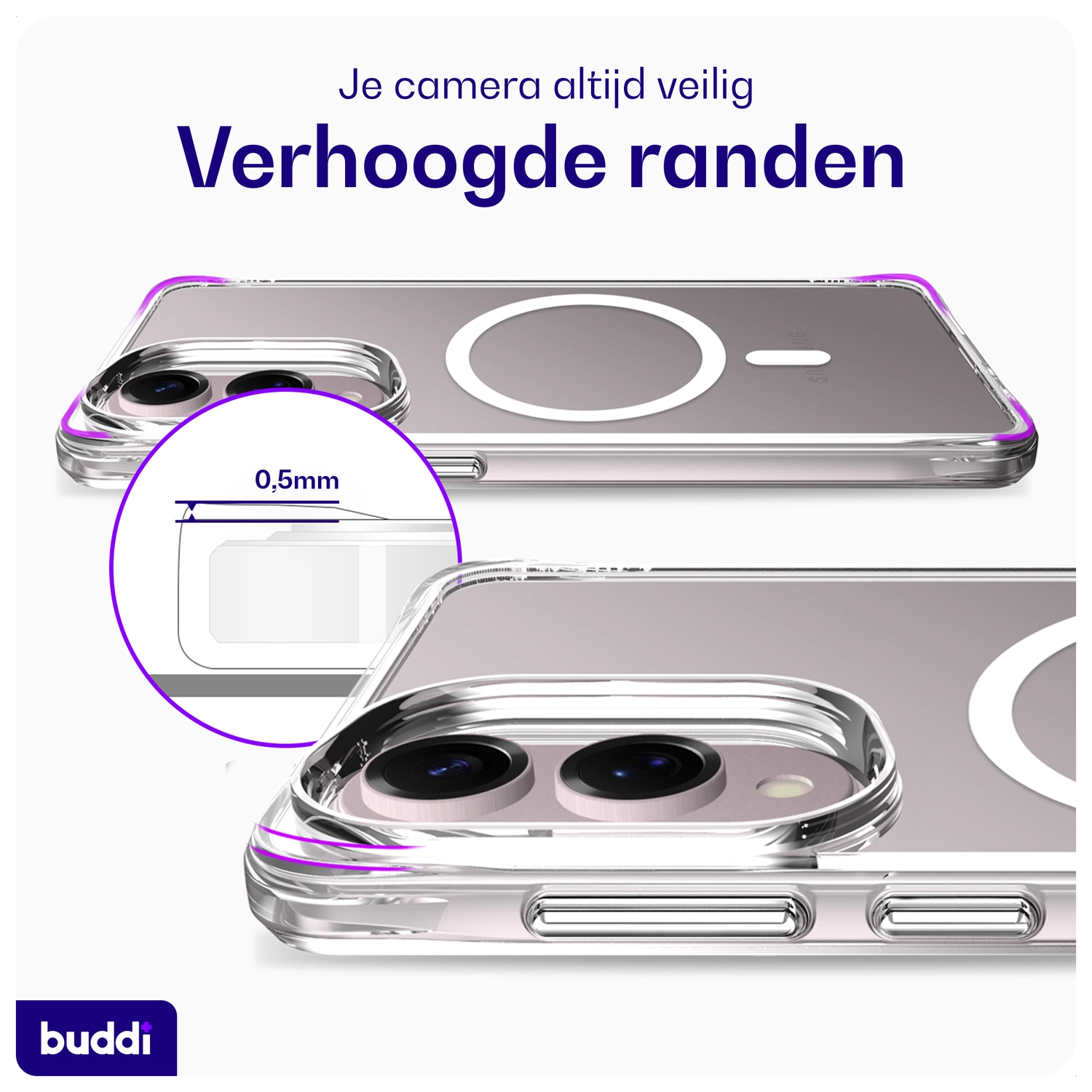 Buddi Core Samsung Galaxy S25 Edge Hoesje MagSafe Back Cover Transparant afbeelding 7