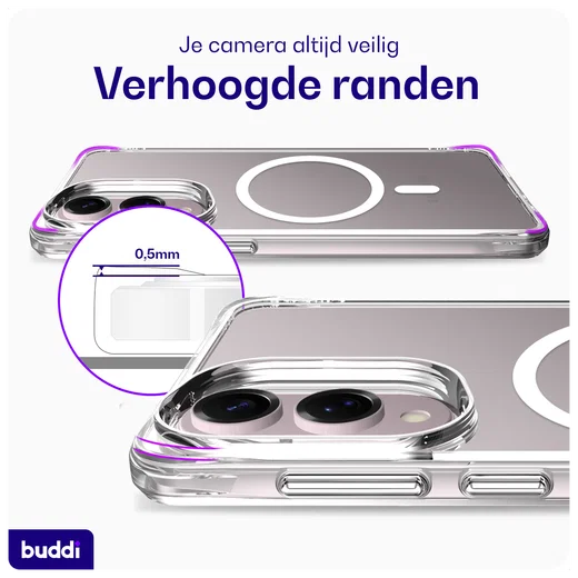Buddi Core Samsung Galaxy S25 Edge Hoesje MagSafe Back Cover Transparant afbeelding 7