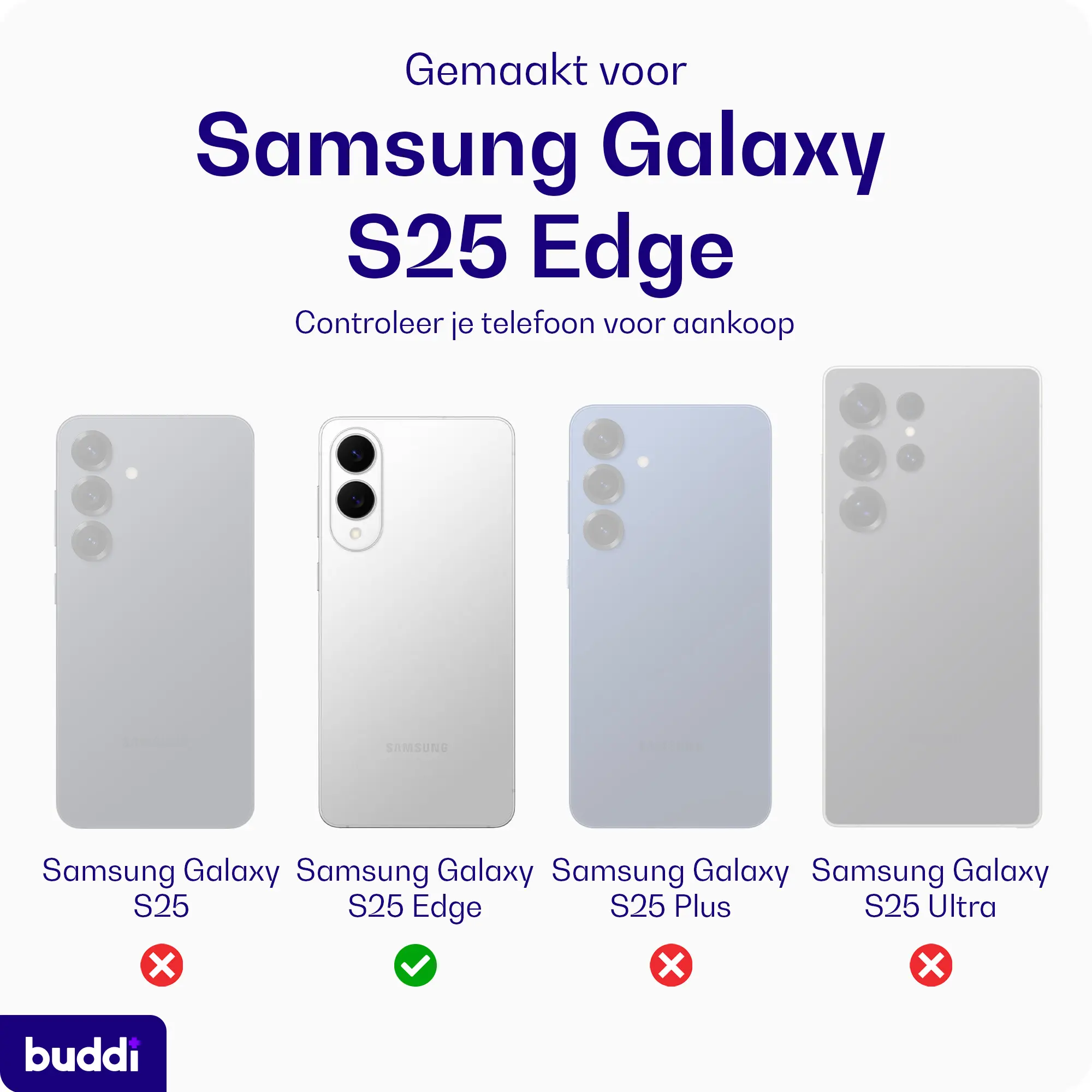 Buddi Core Samsung Galaxy S25 Edge Hoesje MagSafe Back Cover Transparant afbeelding 2