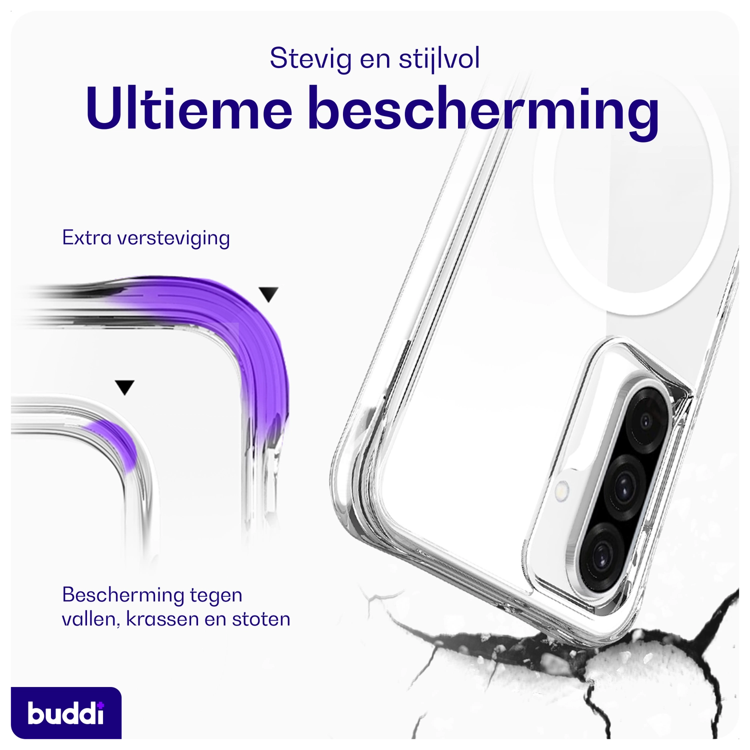 Buddi Core Samsung Galaxy A16 / A26 Hoesje MagSafe Back Cover Transparant afbeelding 2