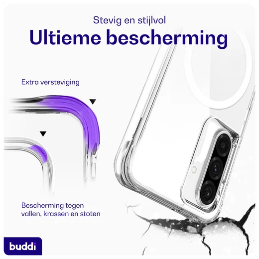 Buddi Core Samsung Galaxy A16 / A26 Hoesje MagSafe Back Cover Transparant afbeelding 2