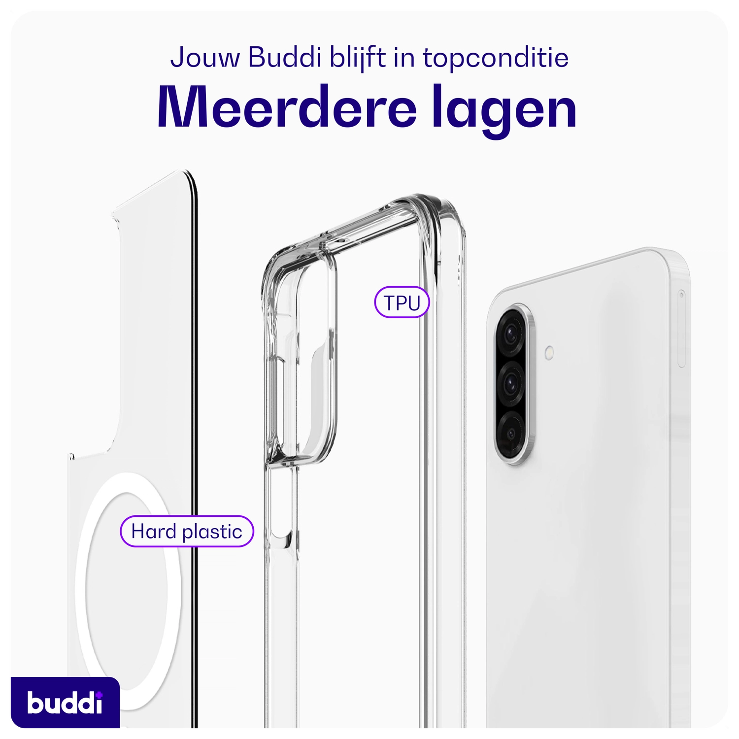 Buddi Core Samsung Galaxy A16 / A26 Hoesje MagSafe Back Cover Transparant afbeelding 7