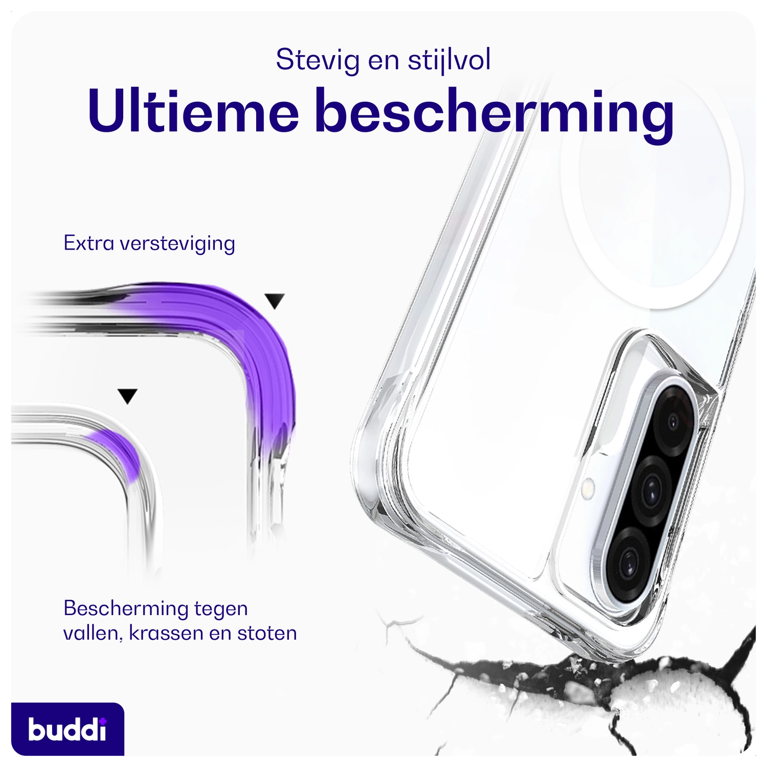 Buddi Core Samsung Galaxy A56 / A36 Hoesje MagSafe Back Cover Transparant afbeelding 2