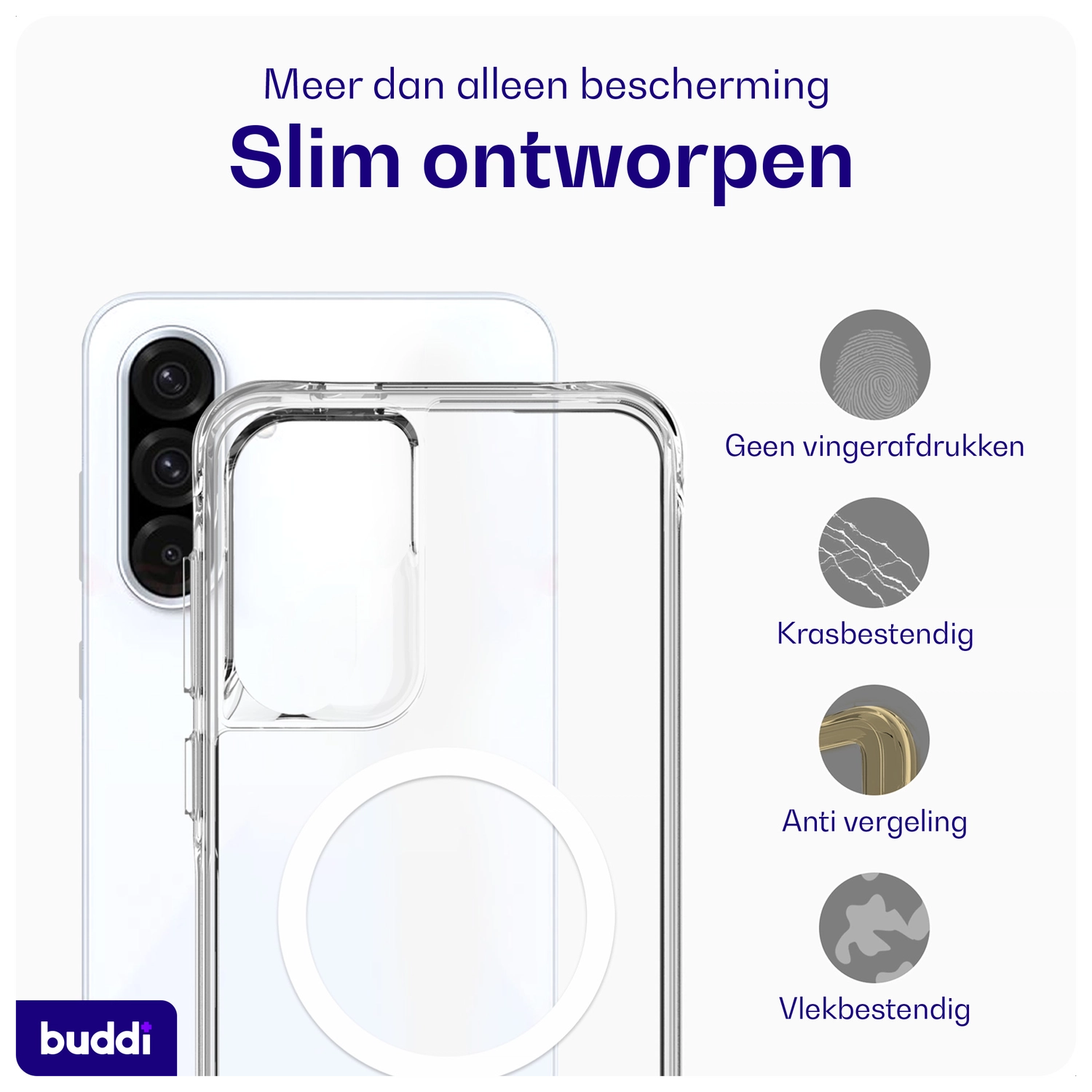 Buddi Core Samsung Galaxy A56 / A36 Hoesje MagSafe Back Cover Transparant afbeelding 4