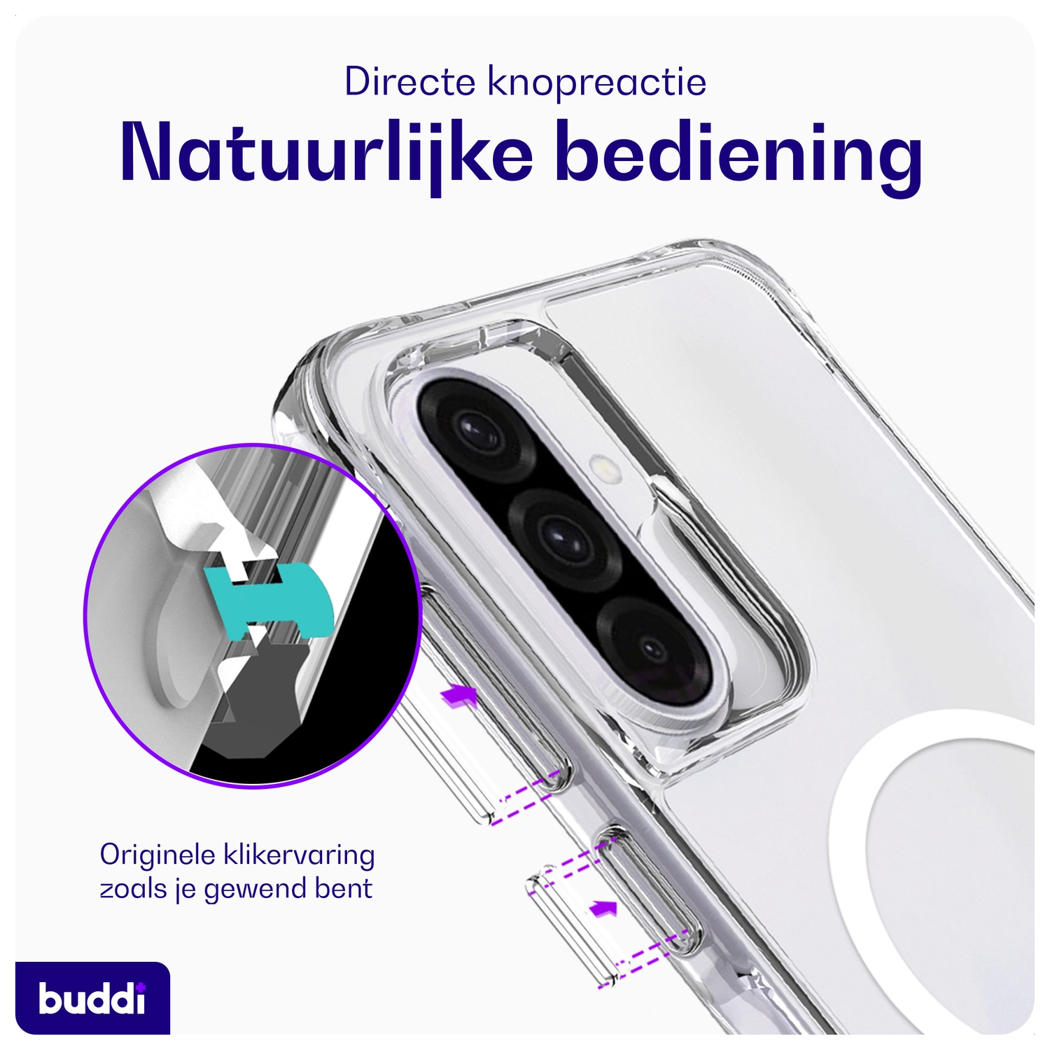 Buddi Core Samsung Galaxy A56 / A36 Hoesje MagSafe Back Cover Transparant afbeelding 5