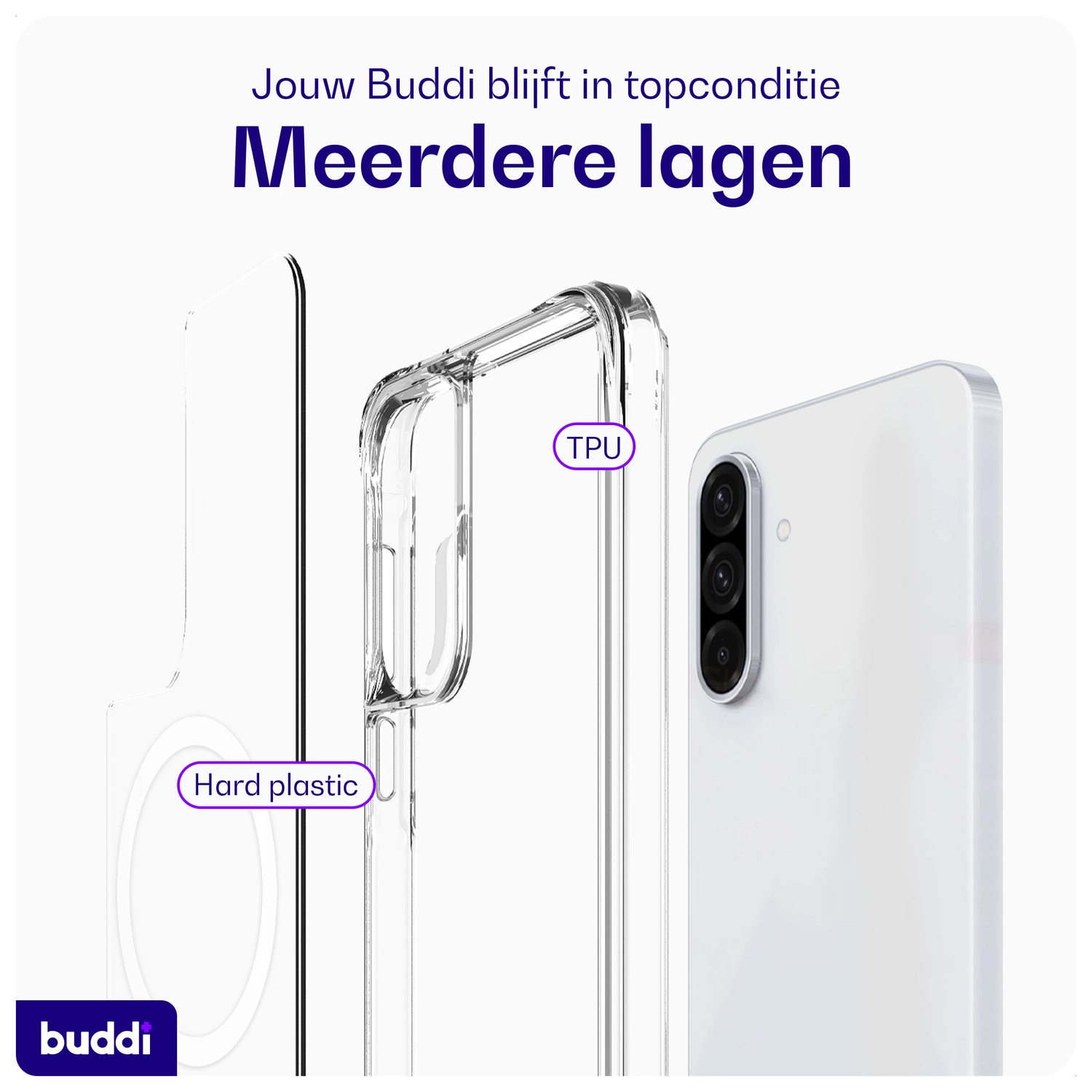Buddi Core Samsung Galaxy A56 / A36 Hoesje MagSafe Back Cover Transparant afbeelding 6