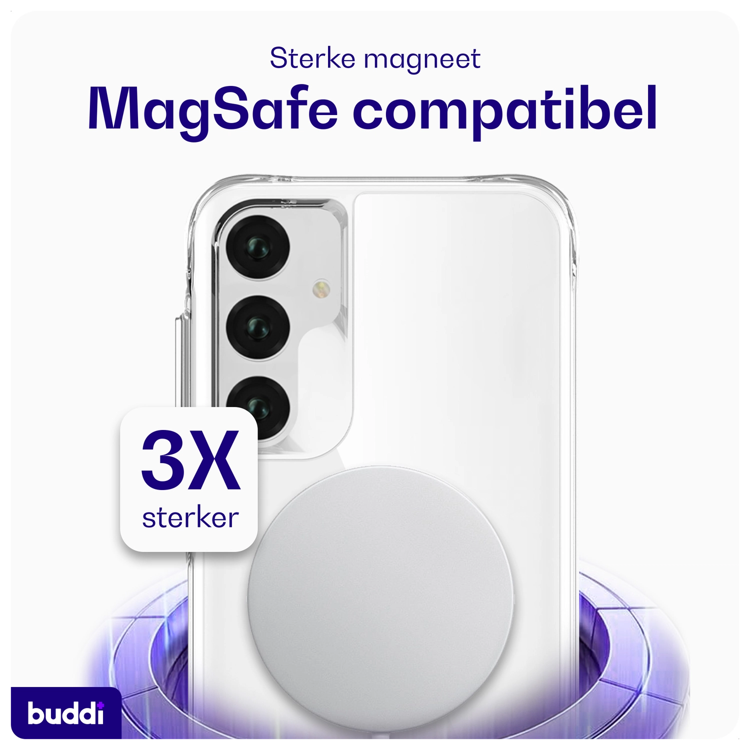 Buddi Core Samsung Galaxy A55 Hoesje MagSafe Back Cover Transparant afbeelding 3