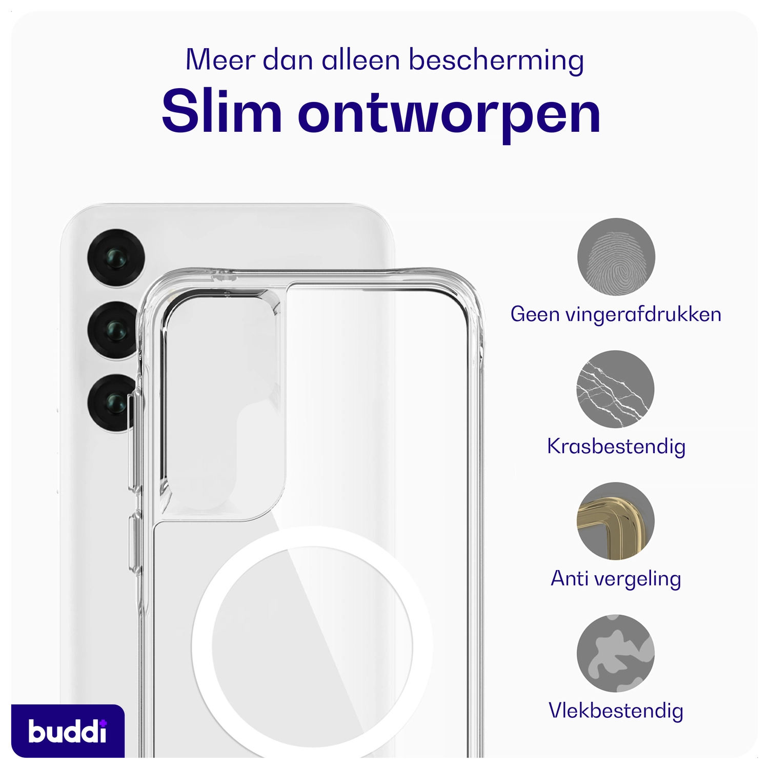 Buddi Core Samsung Galaxy A55 Hoesje MagSafe Back Cover Transparant afbeelding 4