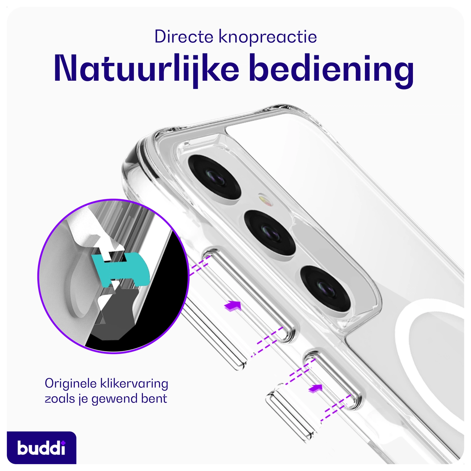 Buddi Core Samsung Galaxy A55 Hoesje MagSafe Back Cover Transparant afbeelding 5