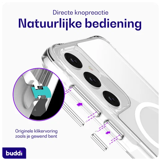 Buddi Core Samsung Galaxy A55 Hoesje MagSafe Back Cover Transparant afbeelding 5