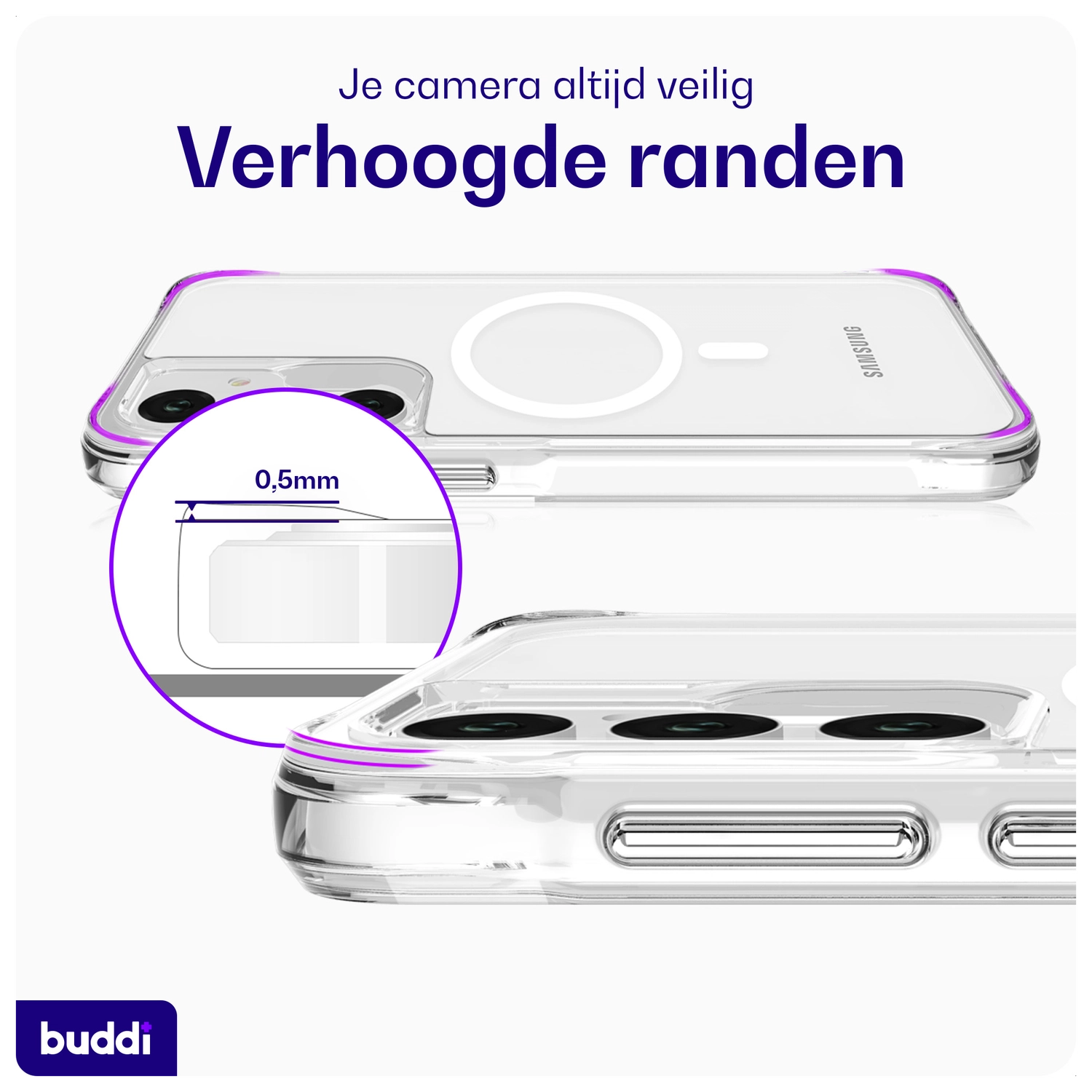 Buddi Core Samsung Galaxy A55 Hoesje MagSafe Back Cover Transparant afbeelding 6