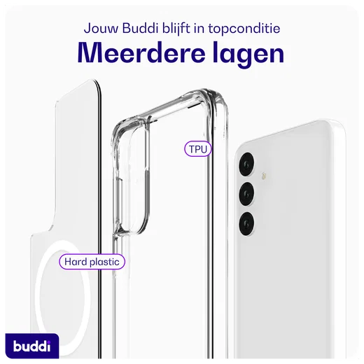Buddi Core Samsung Galaxy A55 Hoesje MagSafe Back Cover Transparant afbeelding 7