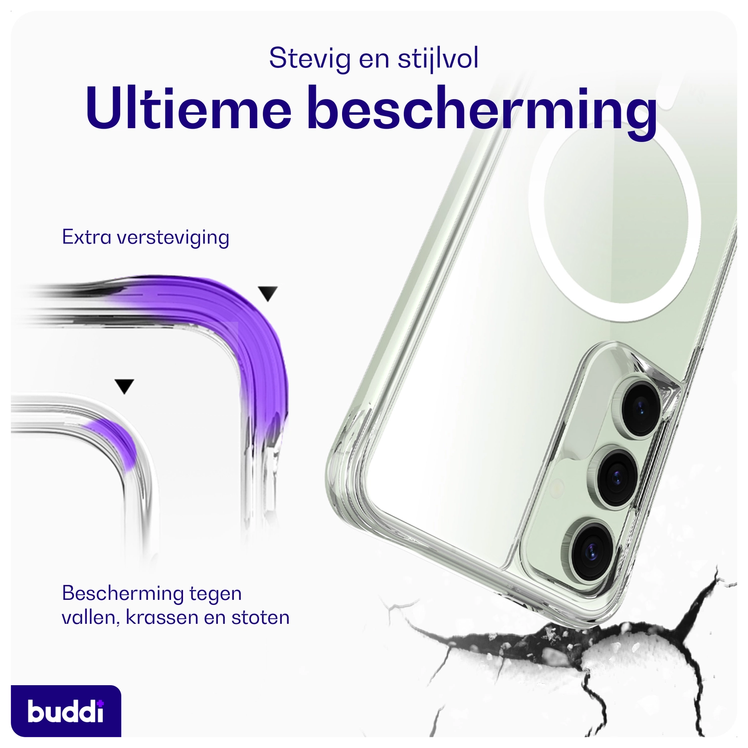 Buddi Core Samsung Galaxy S24 FE Hoesje MagSafe Back Cover Transparant afbeelding 3