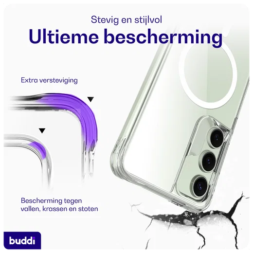 Buddi Core Samsung Galaxy S24 FE Hoesje MagSafe Back Cover Transparant afbeelding 3