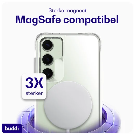 Buddi Core Samsung Galaxy S24 FE Hoesje MagSafe Back Cover Transparant afbeelding 4