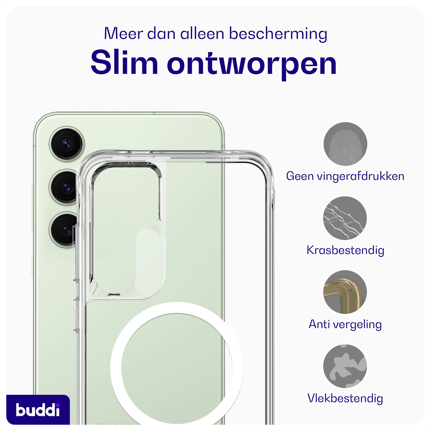 Buddi Core Samsung Galaxy S24 FE Hoesje MagSafe Back Cover Transparant afbeelding 5