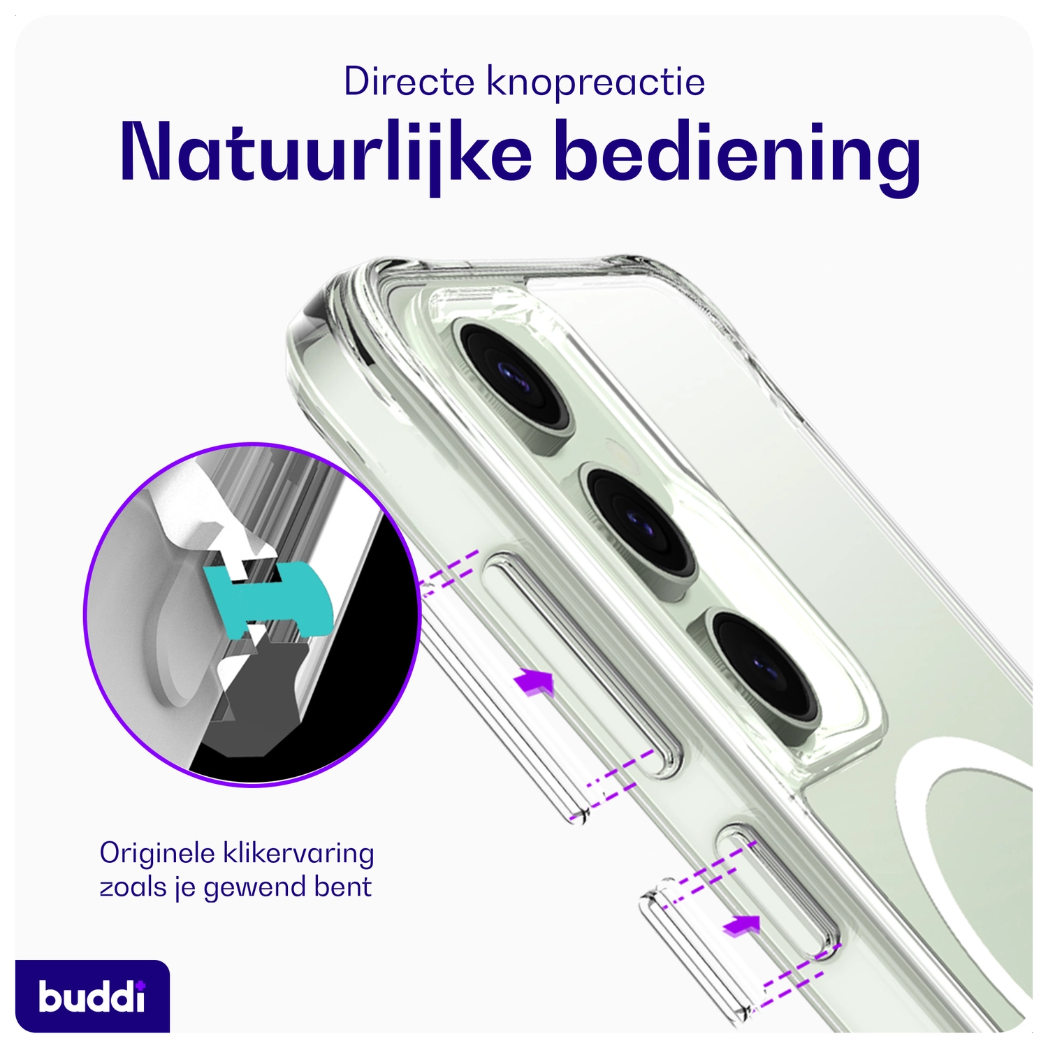 Buddi Core Samsung Galaxy S24 FE Hoesje MagSafe Back Cover Transparant afbeelding 6