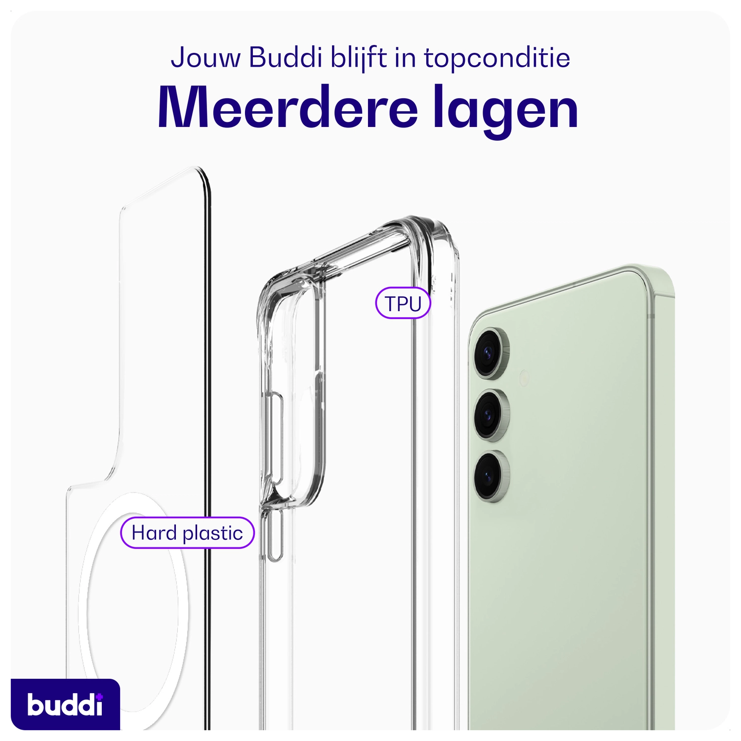 Buddi Core Samsung Galaxy S24 FE Hoesje MagSafe Back Cover Transparant afbeelding 8