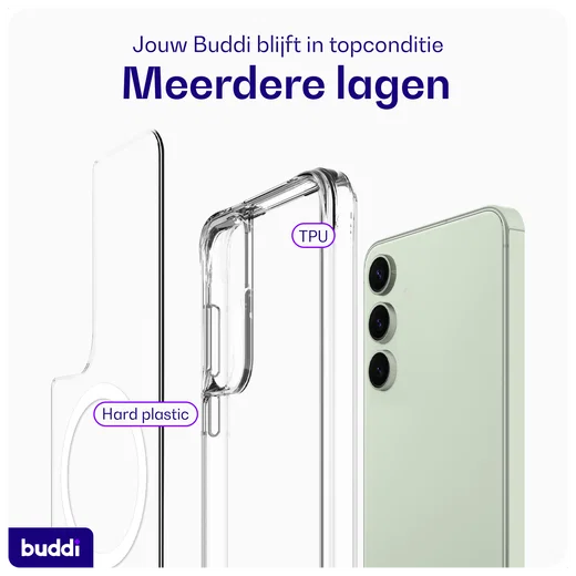 Buddi Core Samsung Galaxy S24 FE Hoesje MagSafe Back Cover Transparant afbeelding 8