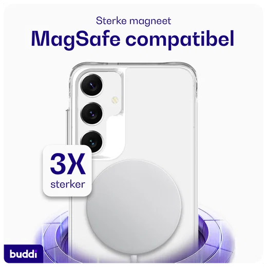 Buddi Core Samsung Galaxy S25 / S24 Hoesje MagSafe Back Cover Transparant afbeelding 3