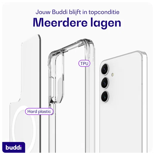 Buddi Core Samsung Galaxy S25 / S24 Hoesje MagSafe Back Cover Transparant afbeelding 7