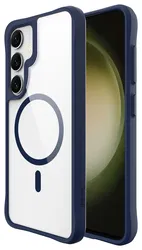 Buddi Hybrid Samsung Galaxy S25 / S24 Hoesje MagSafe Transparant Blauw afbeelding