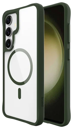 Buddi Hybrid Samsung Galaxy S25 / S24 Hoesje MagSafe Transparant Groen afbeelding 1