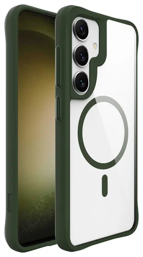 Buddi Hybrid Samsung Galaxy S25 / S24 Hoesje MagSafe Transparant Groen afbeelding 8