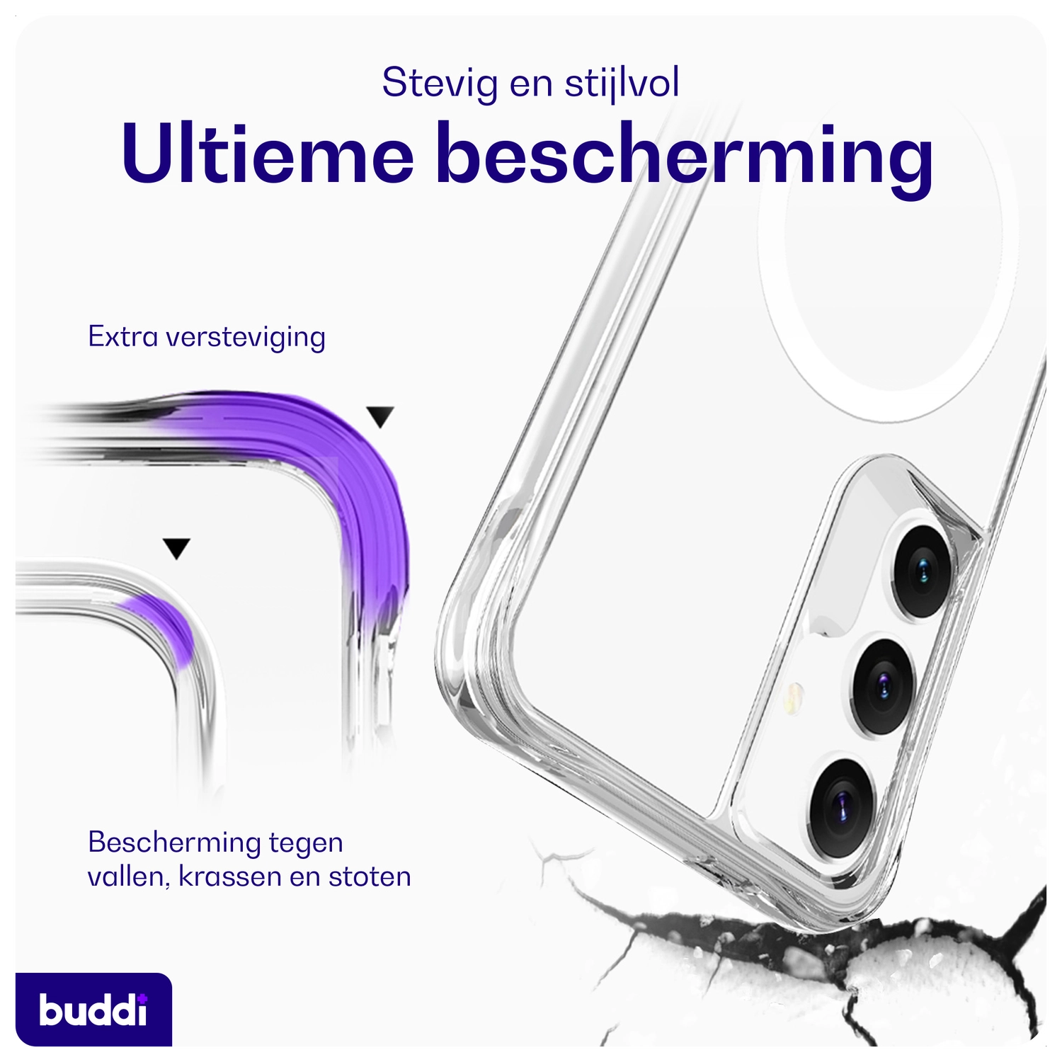 Buddi Core Samsung Galaxy S25 Plus / S24 Plus Hoesje MagSafe Transparant afbeelding 2