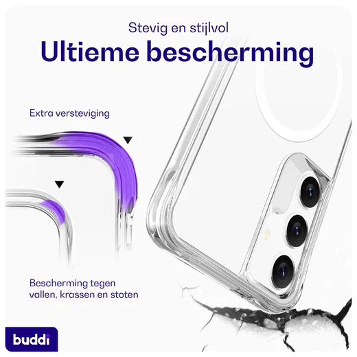 Buddi Core Samsung Galaxy S25 Plus / S24 Plus Hoesje MagSafe Transparant afbeelding 2