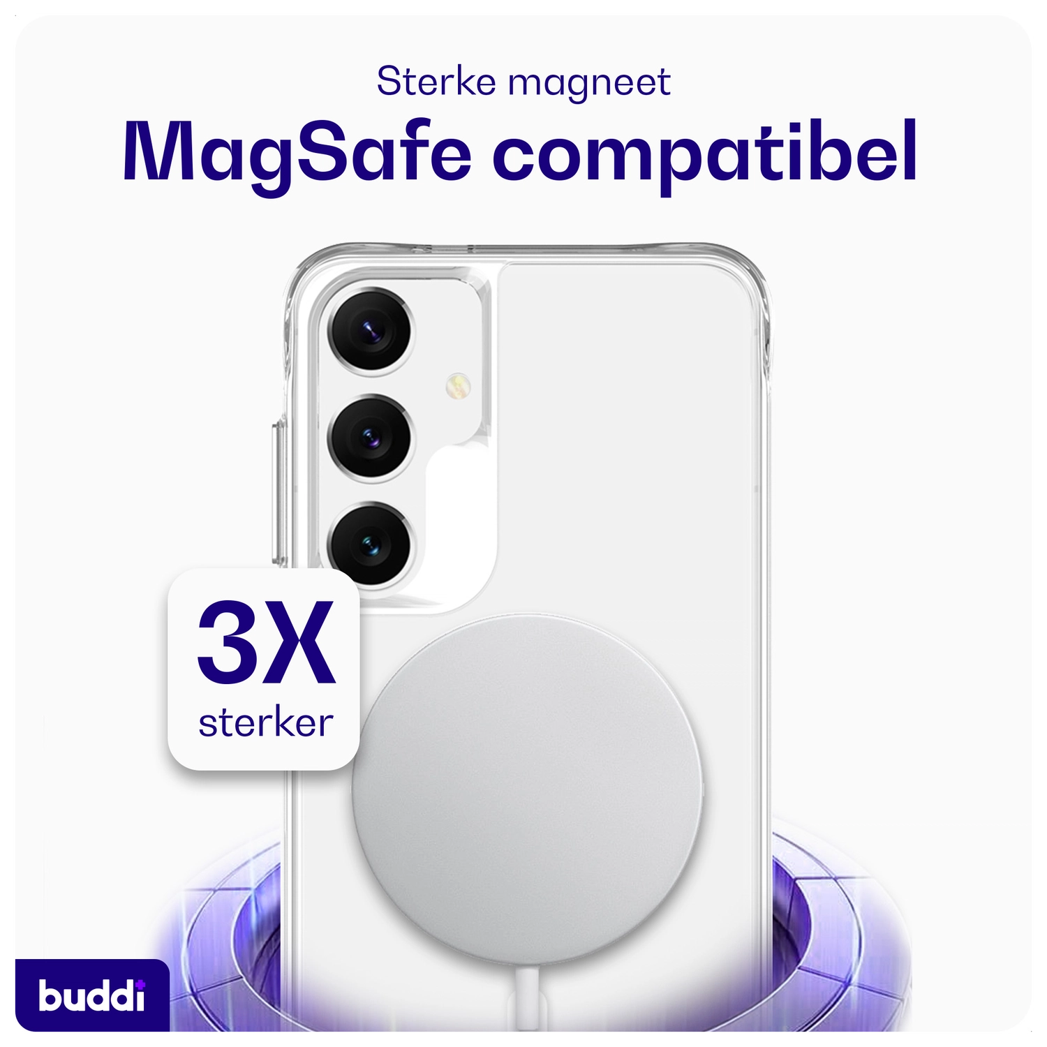 Buddi Core Samsung Galaxy S25 Plus / S24 Plus Hoesje MagSafe Transparant afbeelding 3