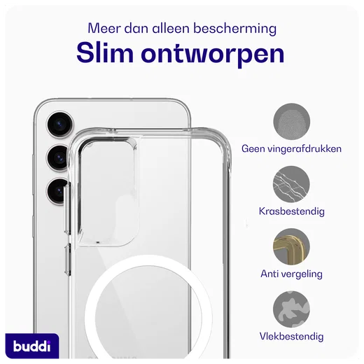 Buddi Core Samsung Galaxy S25 Plus / S24 Plus Hoesje MagSafe Transparant afbeelding 4