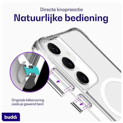 Buddi Core Samsung Galaxy S25 Plus / S24 Plus Hoesje MagSafe Transparant afbeelding 5