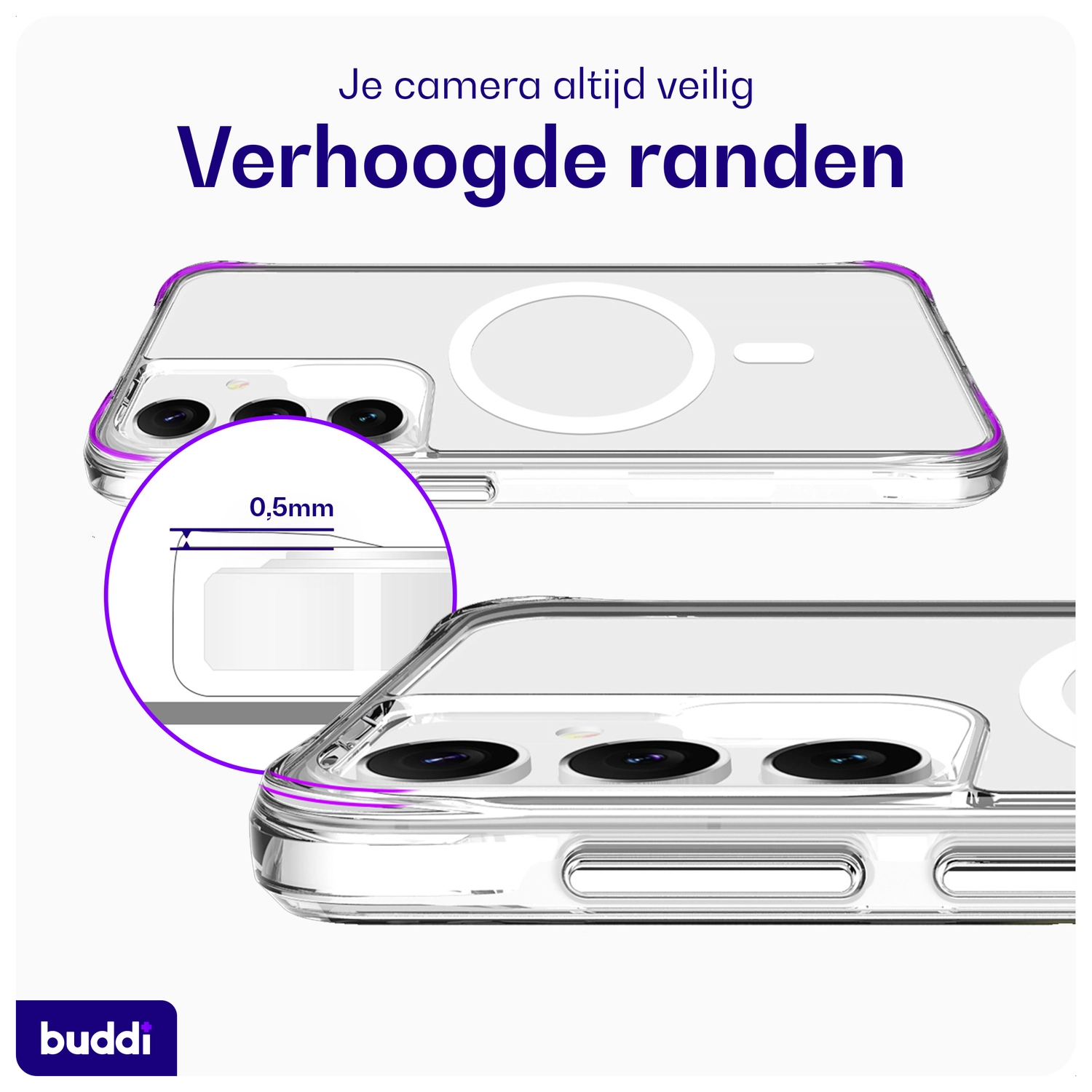 Buddi Core Samsung Galaxy S25 Plus / S24 Plus Hoesje MagSafe Transparant afbeelding 6