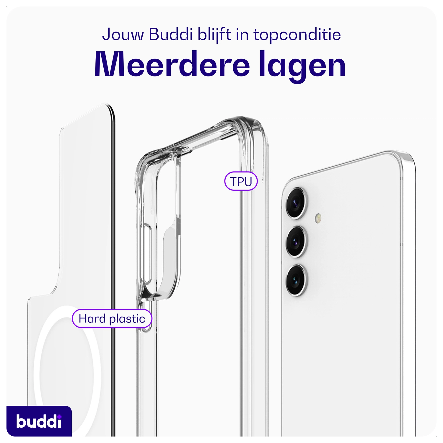 Buddi Core Samsung Galaxy S25 Plus / S24 Plus Hoesje MagSafe Transparant afbeelding 7