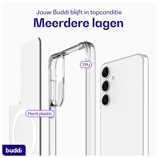 Buddi Core Samsung Galaxy S25 Plus / S24 Plus Hoesje MagSafe Transparant afbeelding 7