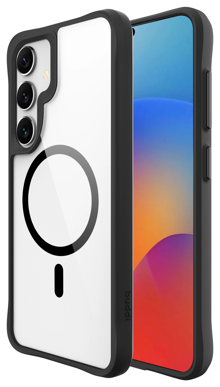Buddi Hybrid Samsung Galaxy S25 Plus / S24 Plus Hoesje MagSafe Transparant Zwart afbeelding 1