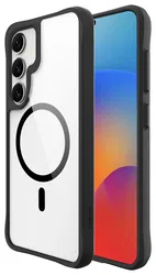 Buddi Hybrid Samsung Galaxy S25 Plus / S24 Plus Hoesje MagSafe Transparant Zwart afbeelding