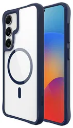 Buddi Hybrid Samsung Galaxy S25 Plus / S24 Plus Hoesje MagSafe Transparant Blauw afbeelding