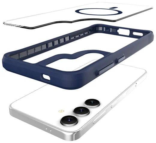Buddi Hybrid Samsung Galaxy S25 Plus / S24 Plus Hoesje MagSafe Transparant Blauw afbeelding 10