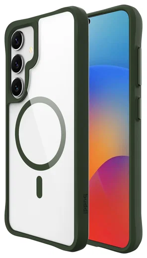 Buddi Hybrid Samsung Galaxy S25 Plus / S24 Plus Hoesje MagSafe Transparant Groen afbeelding 1