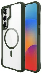 Buddi Hybrid Samsung Galaxy S25 Plus / S24 Plus Hoesje MagSafe Transparant Groen afbeelding