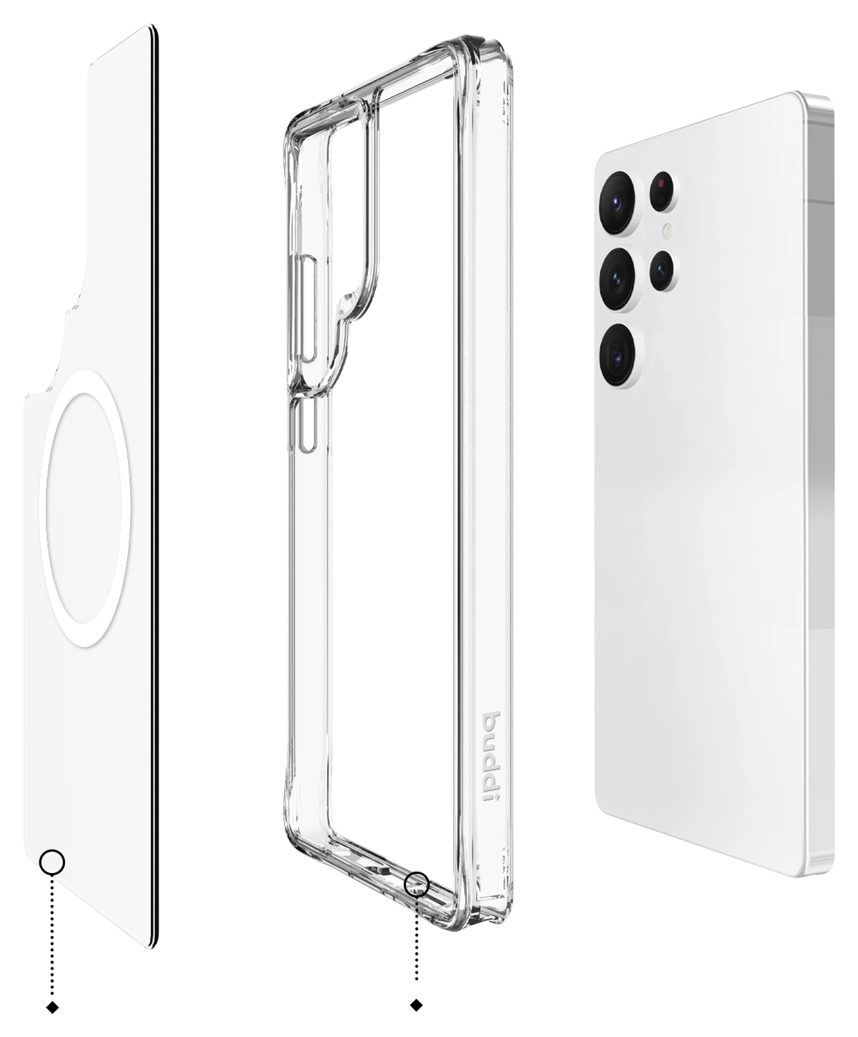 Buddi Core Samsung Galaxy S25 Ultra Hoesje MagSafe Back Cover Transparant afbeelding 11