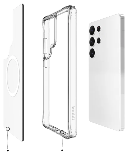 Buddi Core Samsung Galaxy S25 Ultra Hoesje MagSafe Back Cover Transparant afbeelding 11